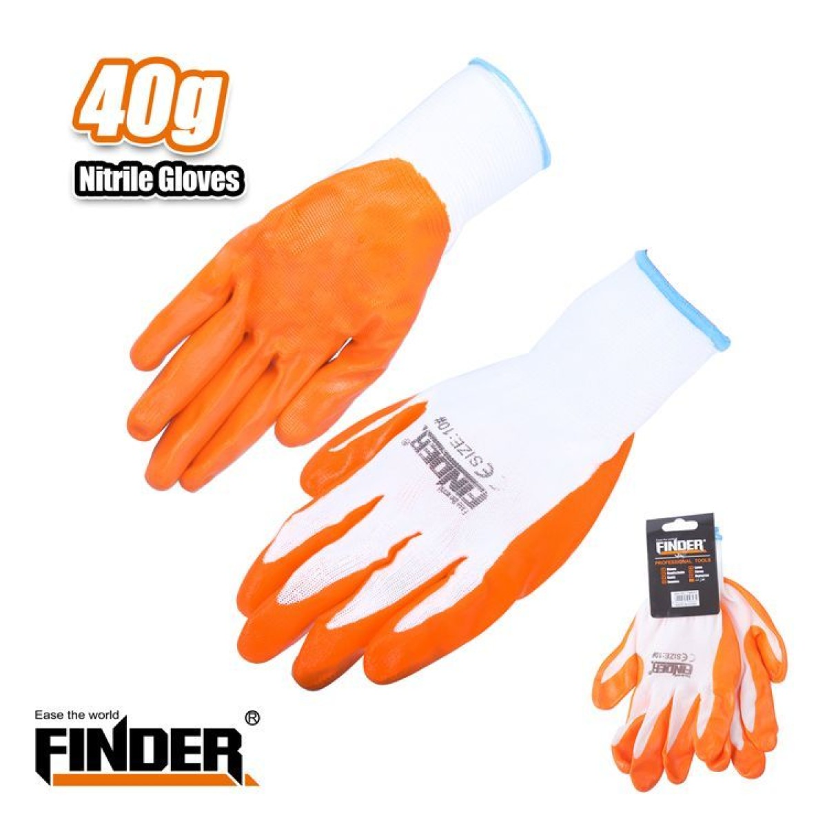 Γάντια εργασίας αντιολισθητικά - Nitrile - 40g - Finder - 194643