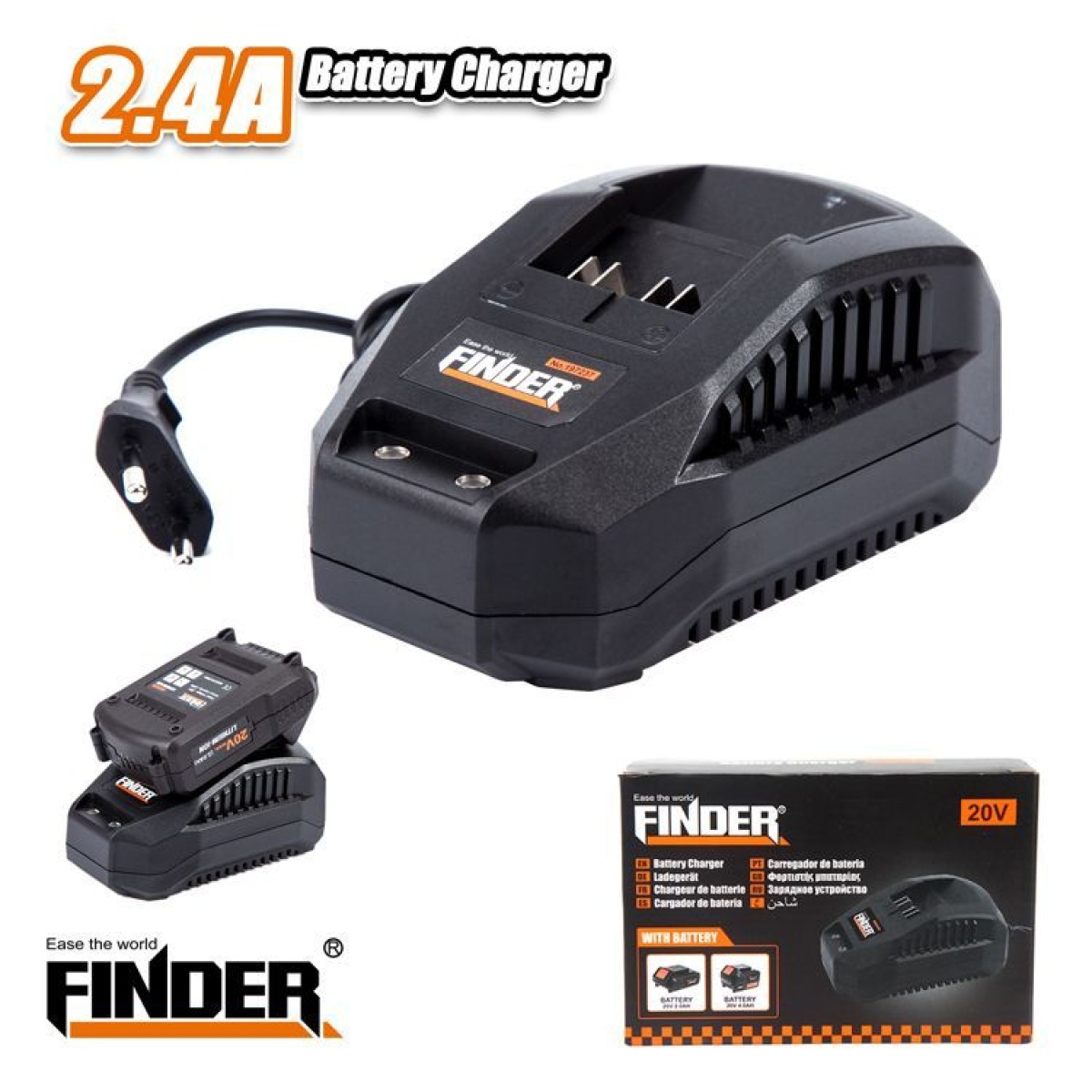 Φορτιστής μπαταρίας Λιθίου - 20V - 2.4A - Finder - 197237