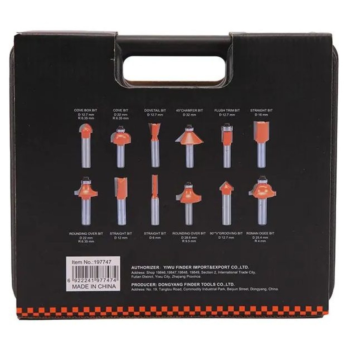 Σετ φρέζες ξύλου για ρούτερ - 12pcs - Φ6mm - Finder - 197747