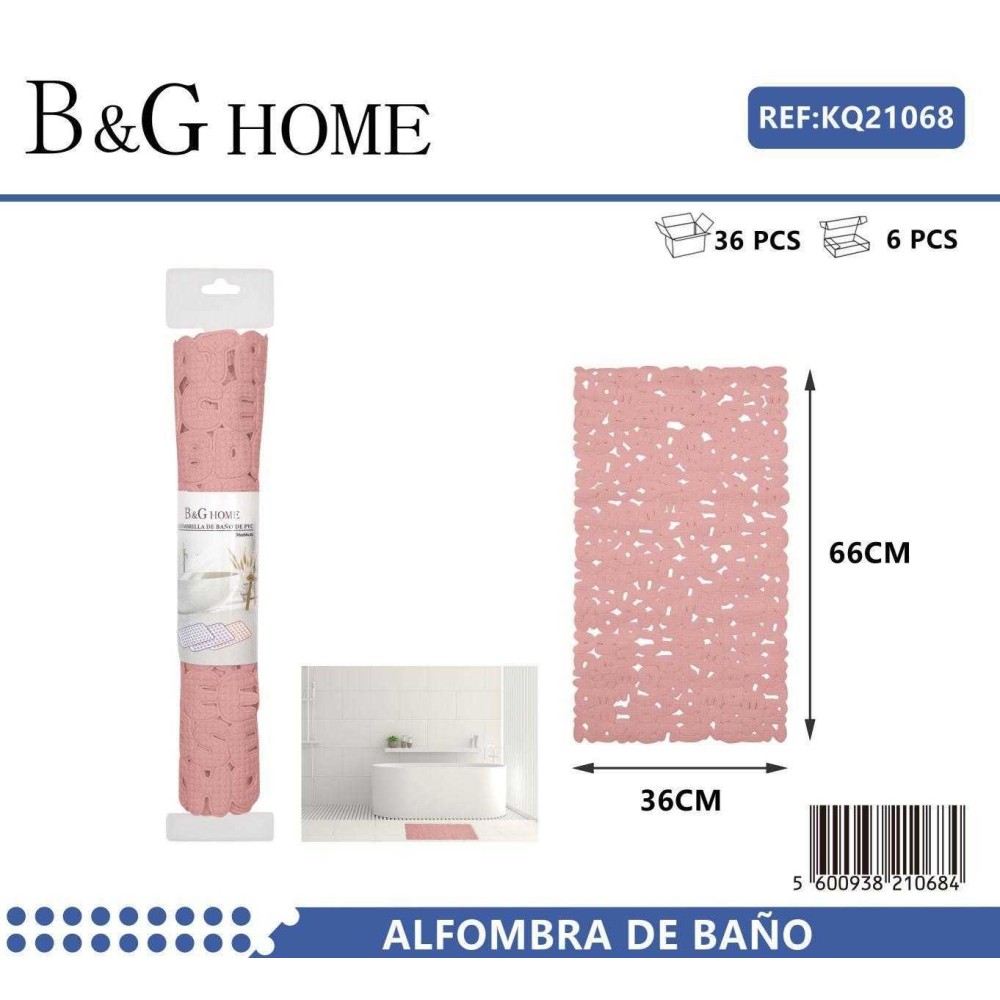 Αντιολισθητικό πατάκι μπάνιου - M0839 - 36x66cm - Pink - 21068