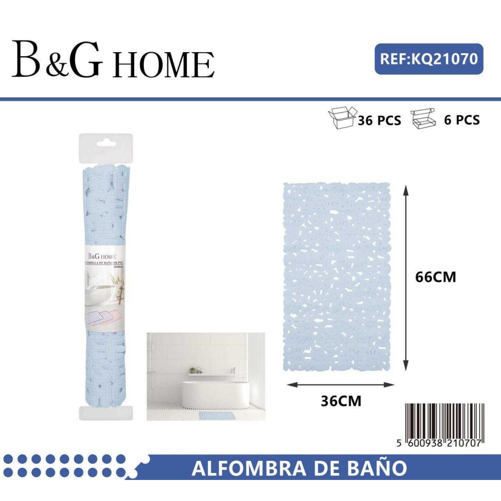 Αντιολισθητικό πατάκι μπάνιου - M0842 - 36x66cm - Light Blue - 21070