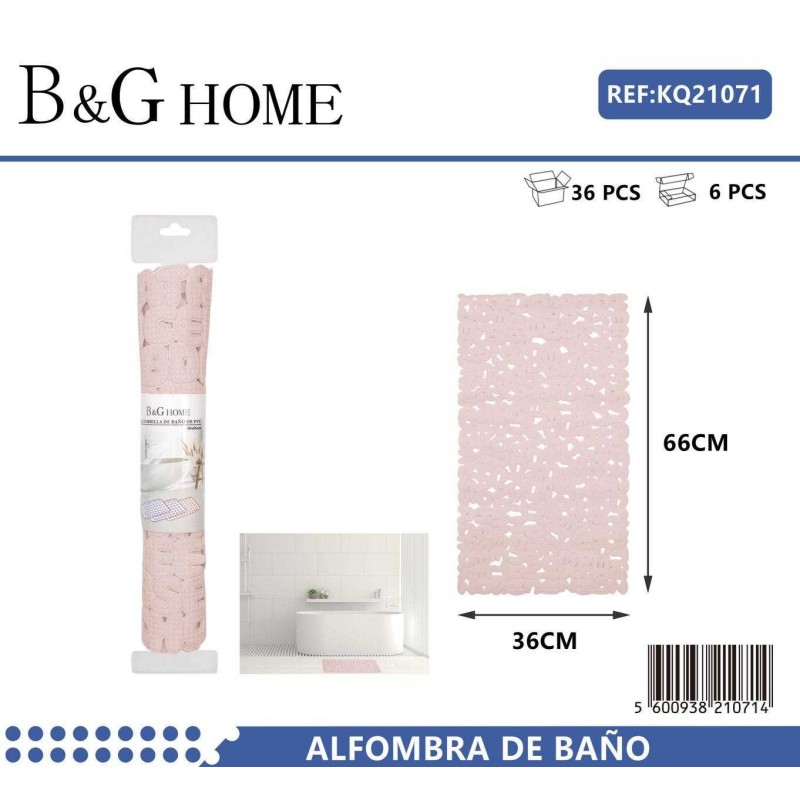 Αντιολισθητικό πατάκι μπάνιου - M0826 - 36x66cm - Light Pink - 21071