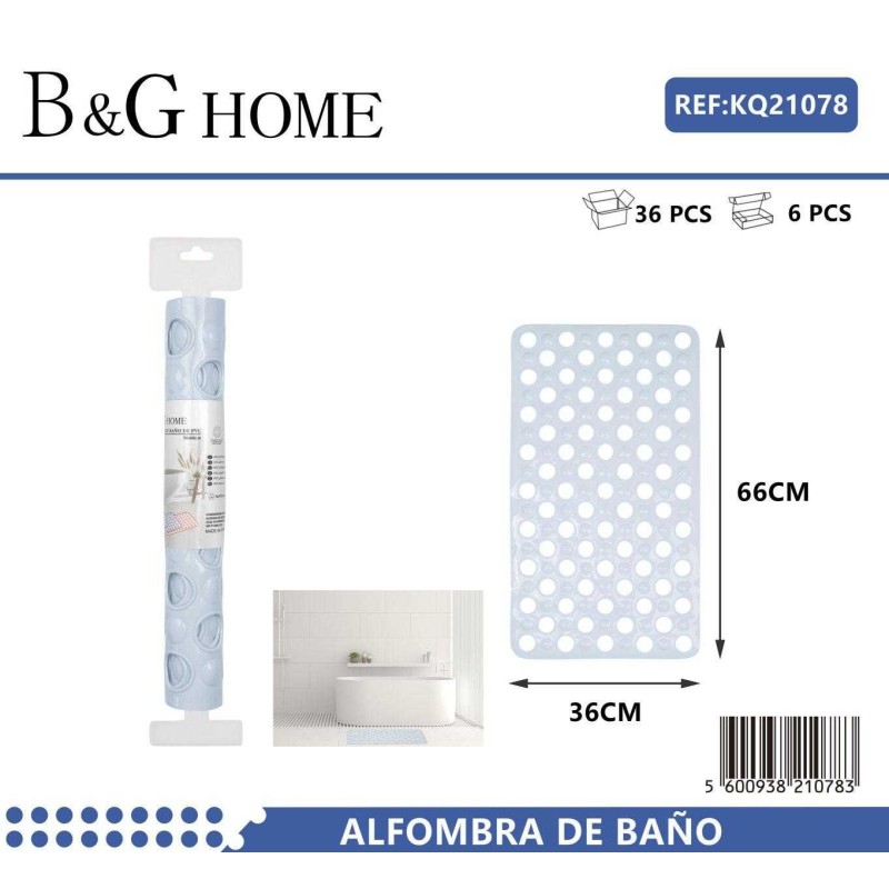 Αντιολισθητικό πατάκι μπάνιου - M0842 - 36x66cm - Light Blue - 21078