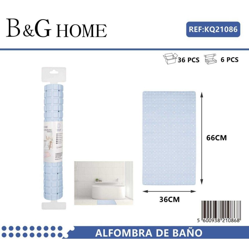 Αντιολισθητικό πατάκι μπάνιου - M0842 - 36x66cm - Light Blue - 21086