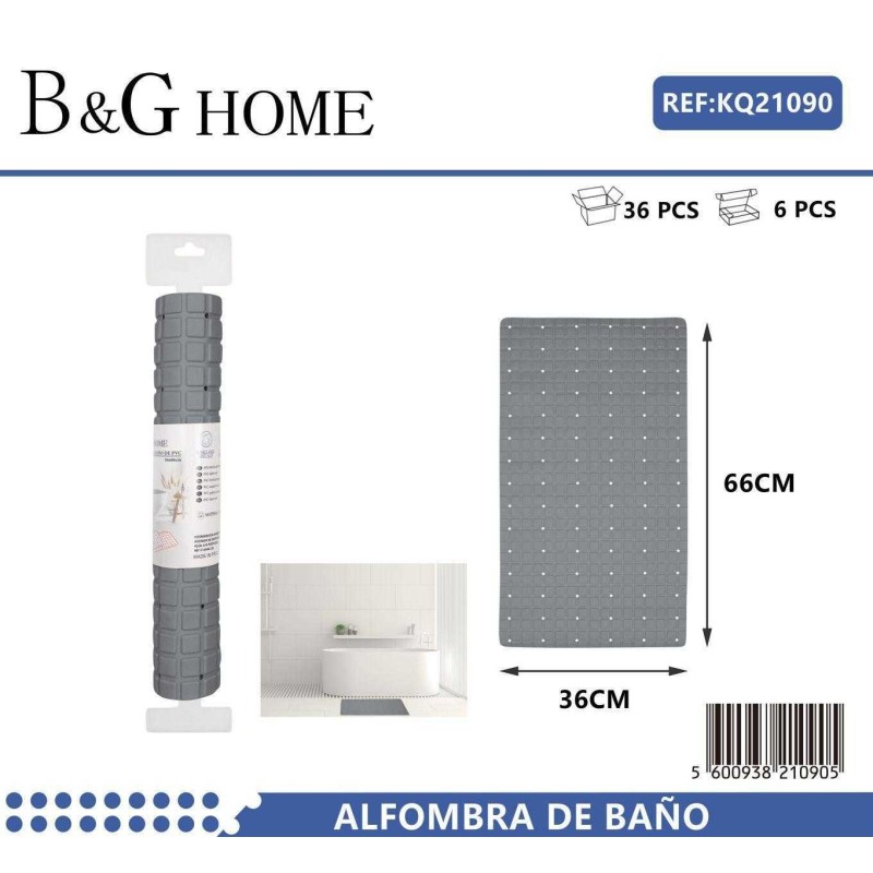 Αντιολισθητικό πατάκι μπάνιου - M0831 - 36x66cm - Grey - 21090