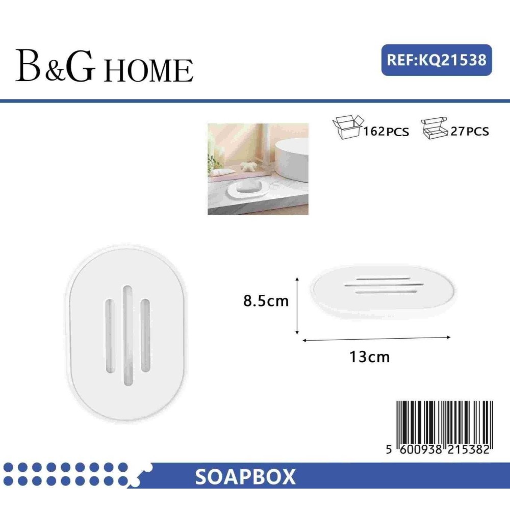Σαπουνοθήκες μπάνιου πλαστικές - Σετ 9pcs - White - 21538