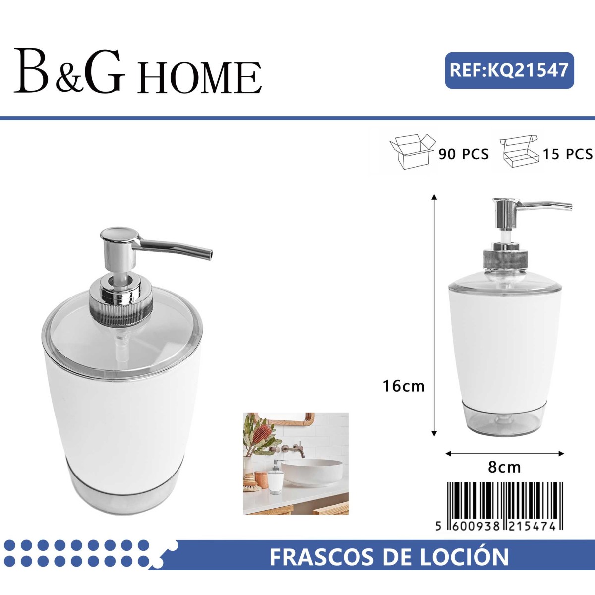 Θήκες κρεμοσάπουνου Dispenser πλαστικές - Σετ 5pcs - White - 21547