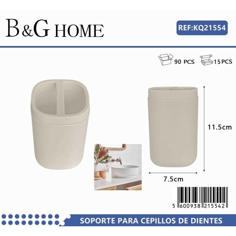 Θήκες οδοντόβουρτσας πλαστικές σε σετ 5Χ - Beige - 21554