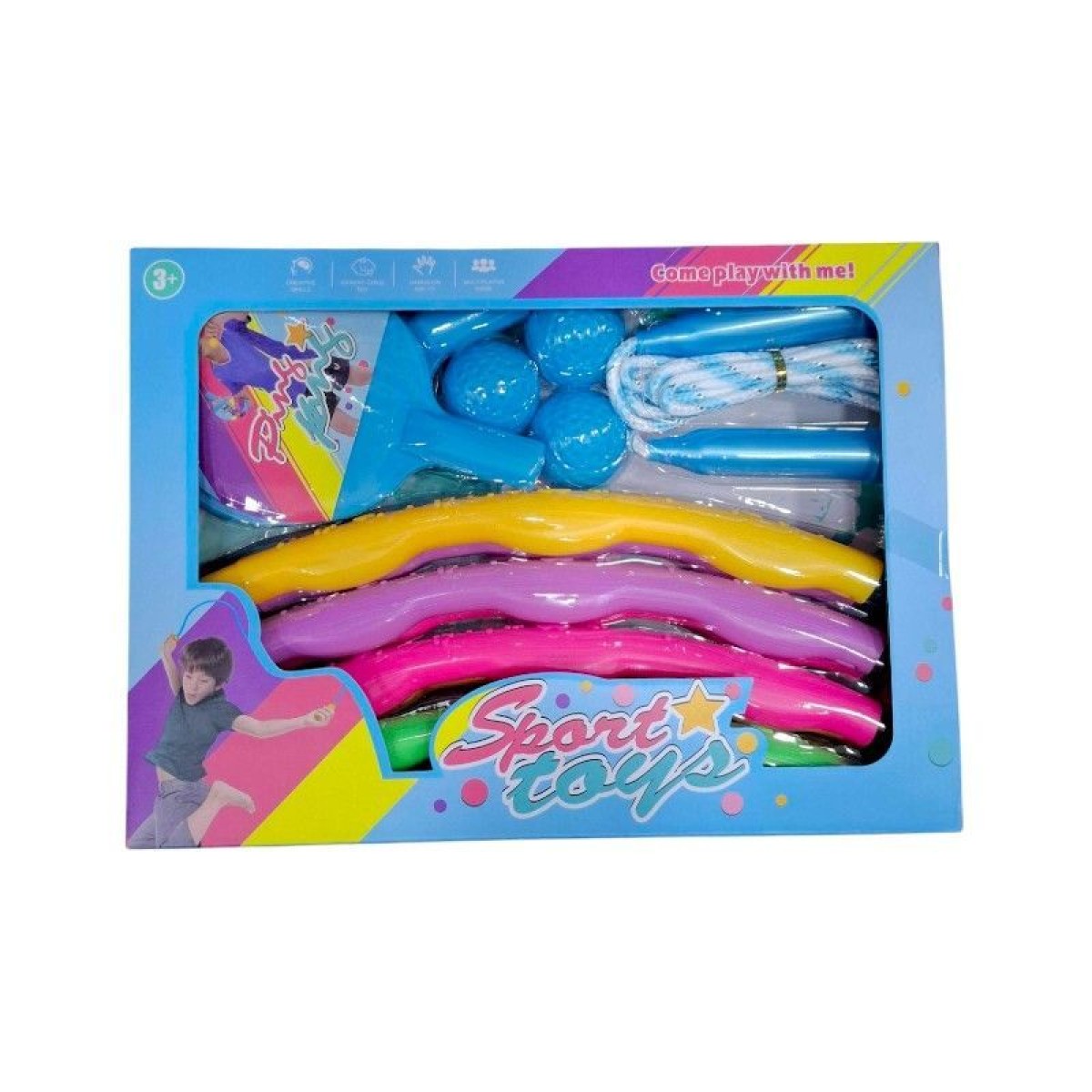 Παιδικό σετ άθλησης - Ping Pong - Σχοινάκι - Hula Hoop - 215579 - Blue
