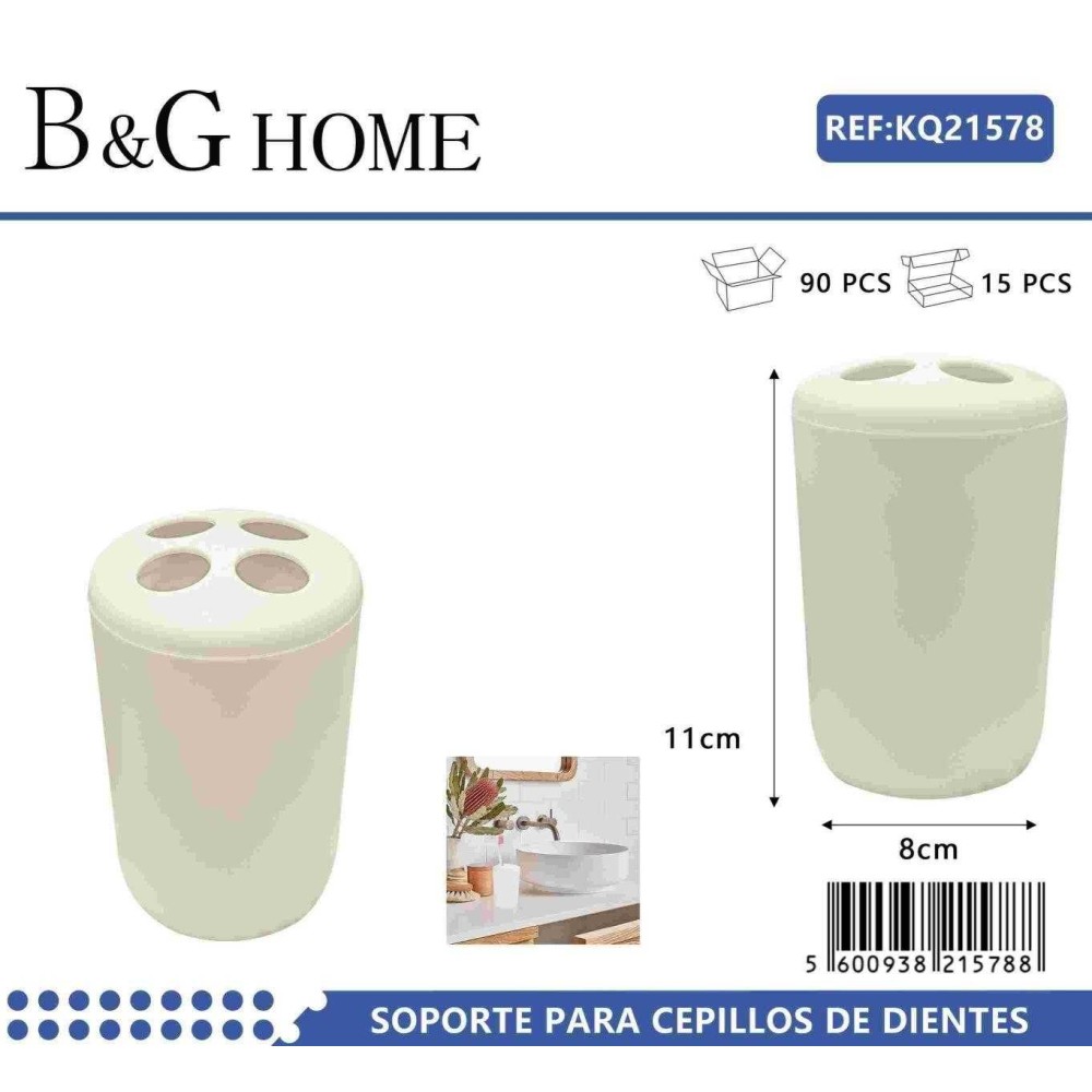 Θήκες οδοντόβουρτσας πλαστικές σε σετ 5Χ - Beige - 21578