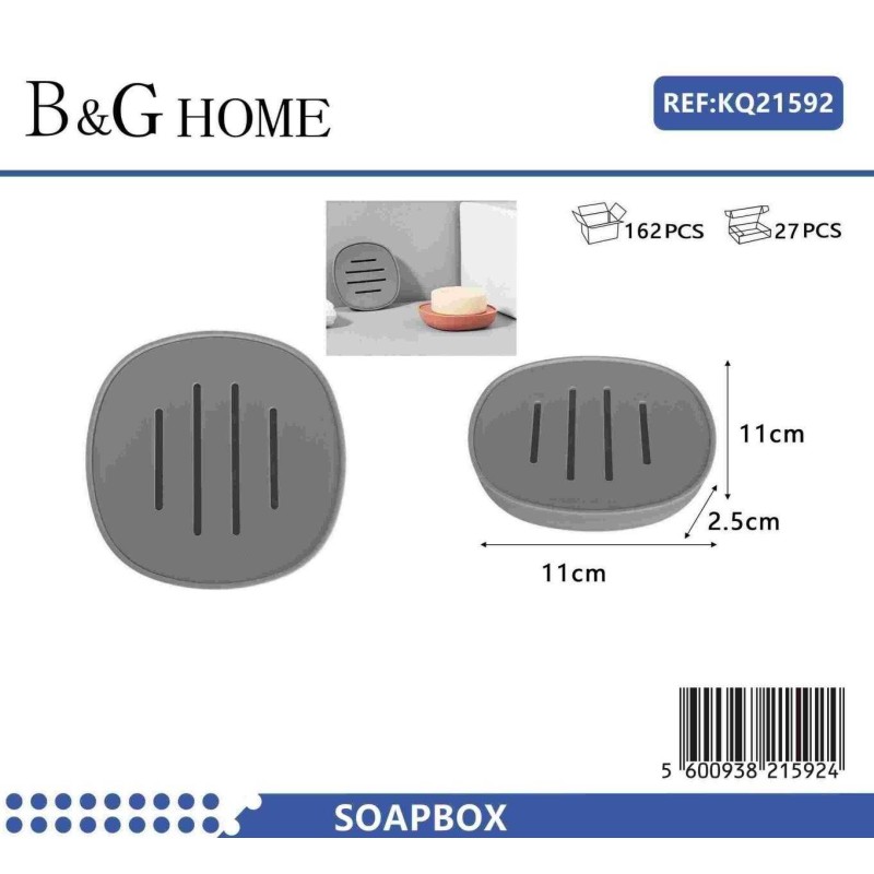 Σαπουνοθήκες μπάνιου πλαστικές - Σετ 9pcs - Grey - 21592