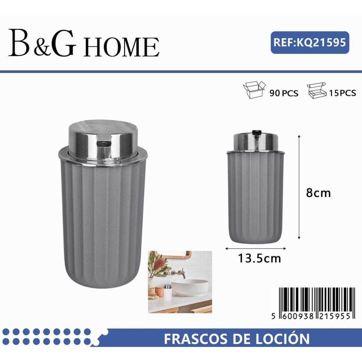 Θήκες κρεμοσάπουνου Dispenser πλαστικές - Σετ 5pcs - Grey - 21595