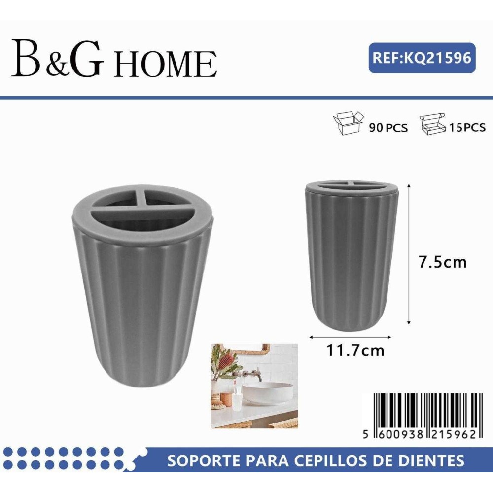Θήκες οδοντόβουρτσας πλαστικές σε σετ 5Χ - Grey - 21596