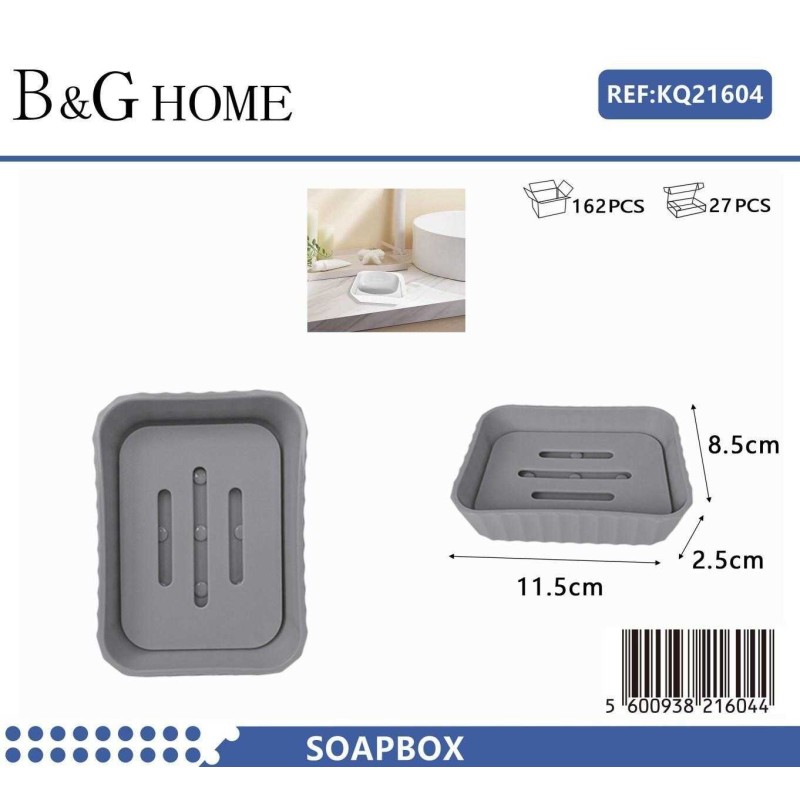Σαπουνοθήκες μπάνιου πλαστικές - Σετ 9pcs - Grey - 21604