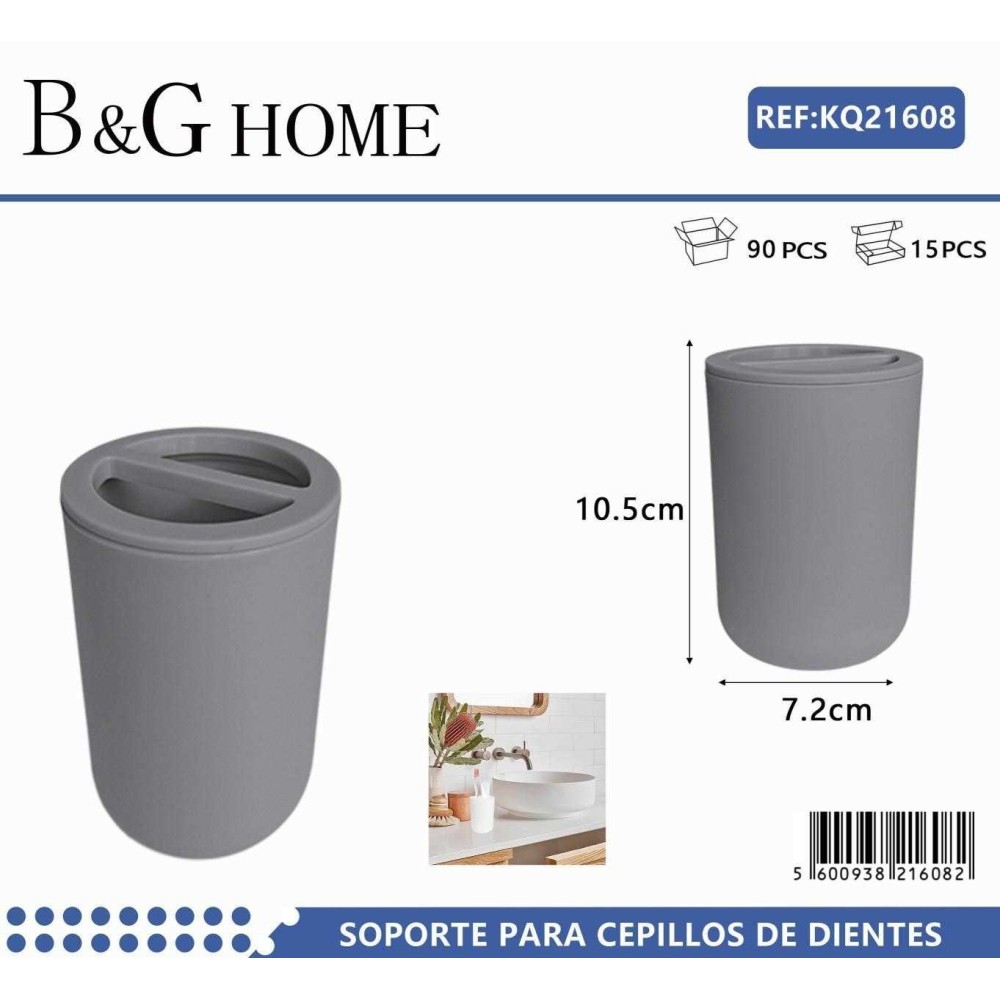 Θήκες οδοντόβουρτσας πλαστικές σε σετ 5Χ - Grey - 21608