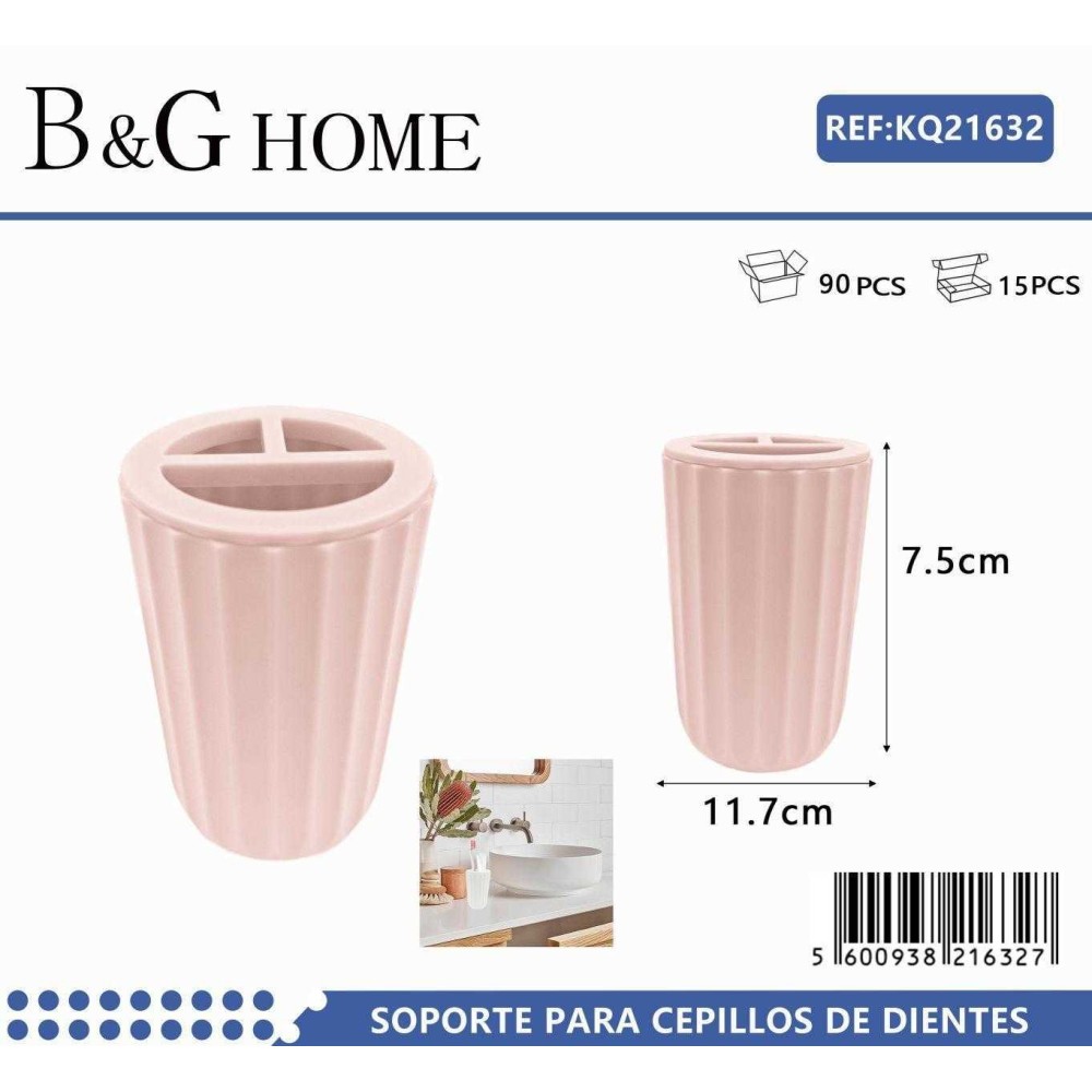 Θήκες οδοντόβουρτσας πλαστικές σε σετ 5Χ - Light Pink - 21632