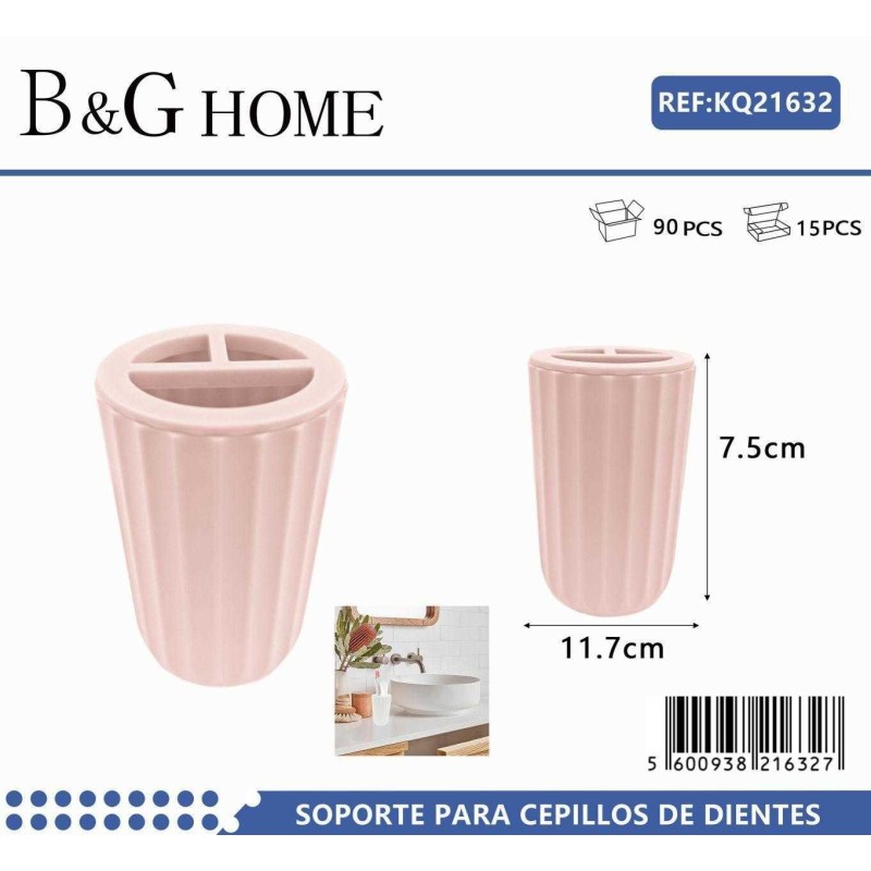 Θήκες οδοντόβουρτσας πλαστικές σε σετ 5Χ - Light Pink - 21632