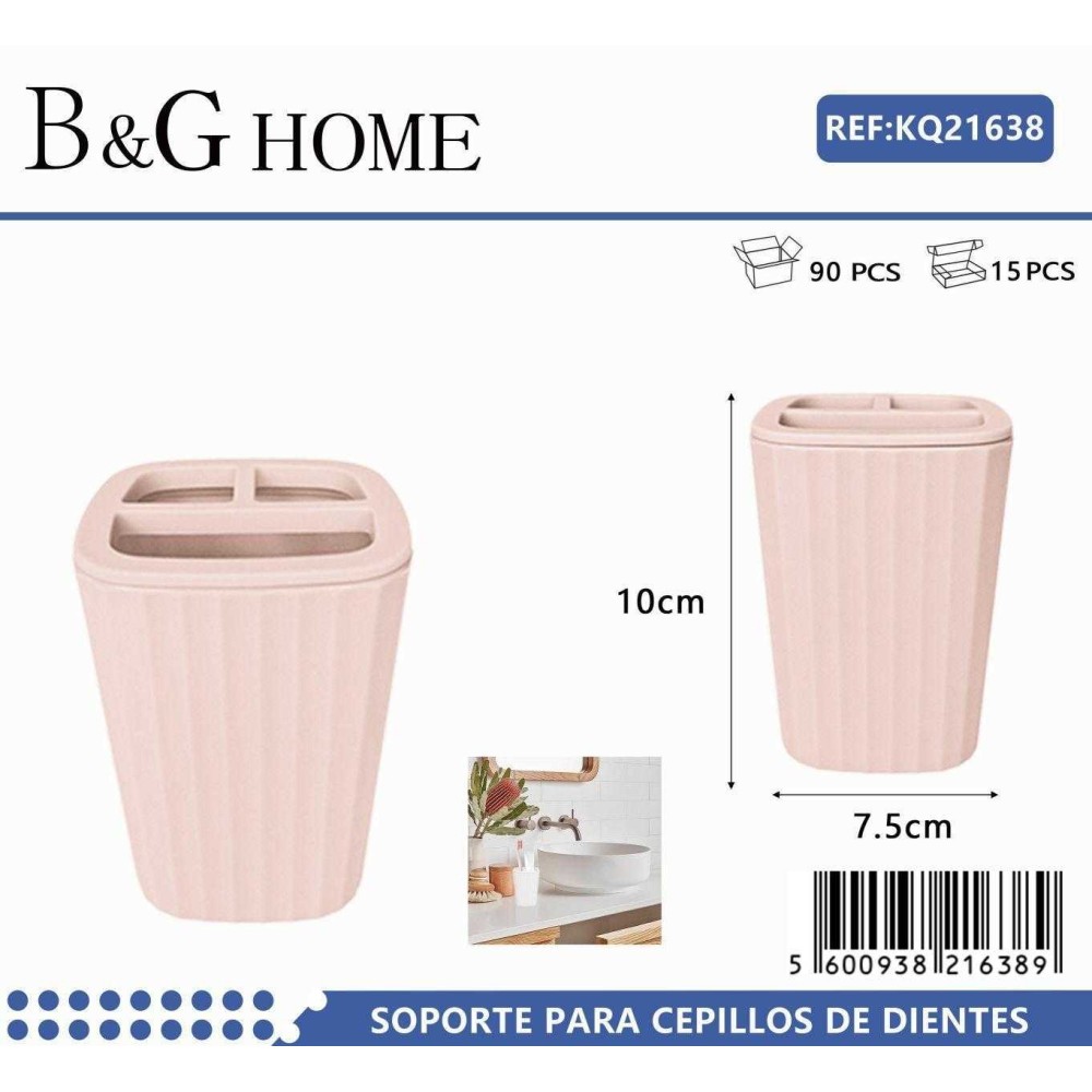 Θήκες οδοντόβουρτσας πλαστικές σε σετ 5Χ - Light Pink - 21638