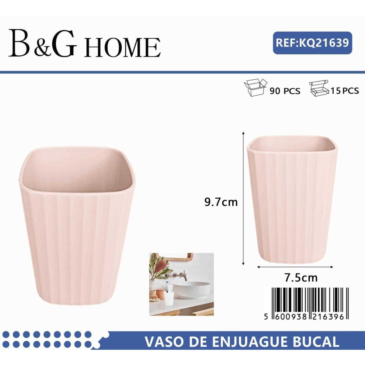 Θήκες οδοντόβουρτσας πλαστικές σε σετ 5Χ - Light Pink - 21639