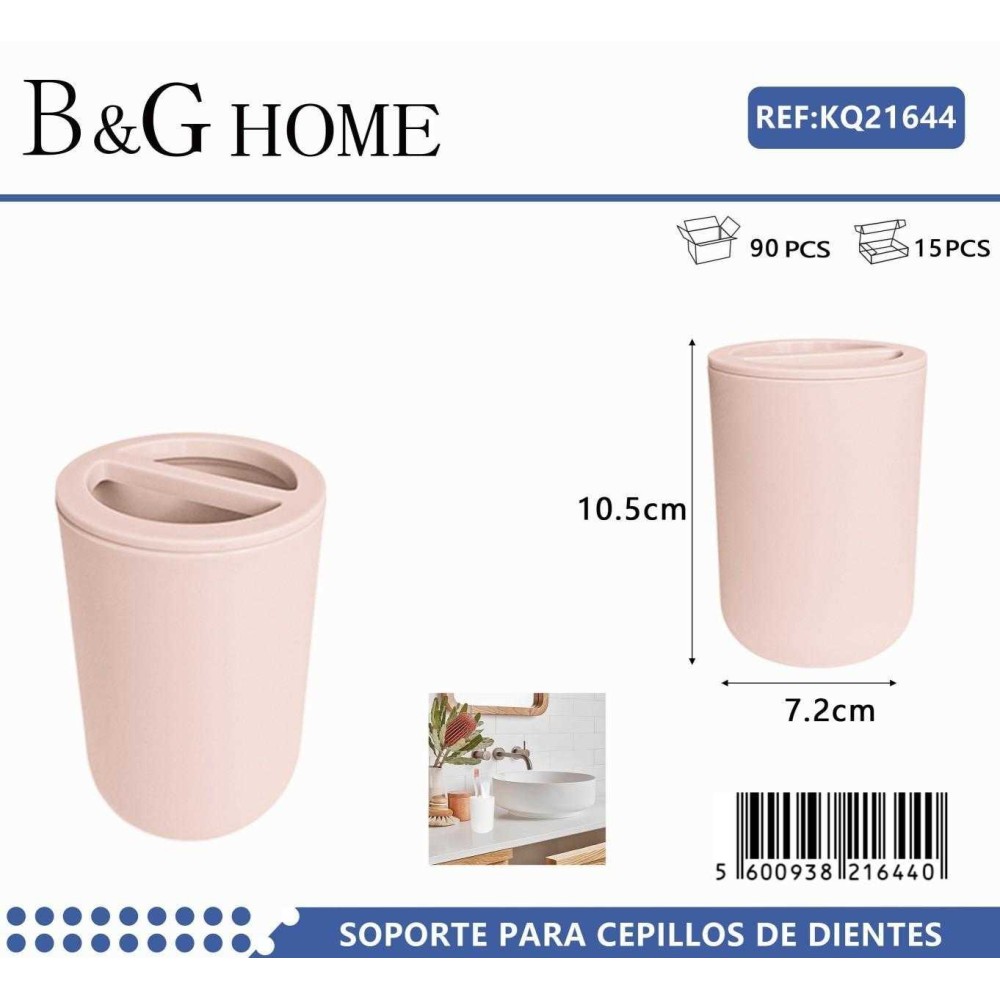 Θήκες οδοντόβουρτσας πλαστικές σε σετ 5Χ - Light Pink - 21644