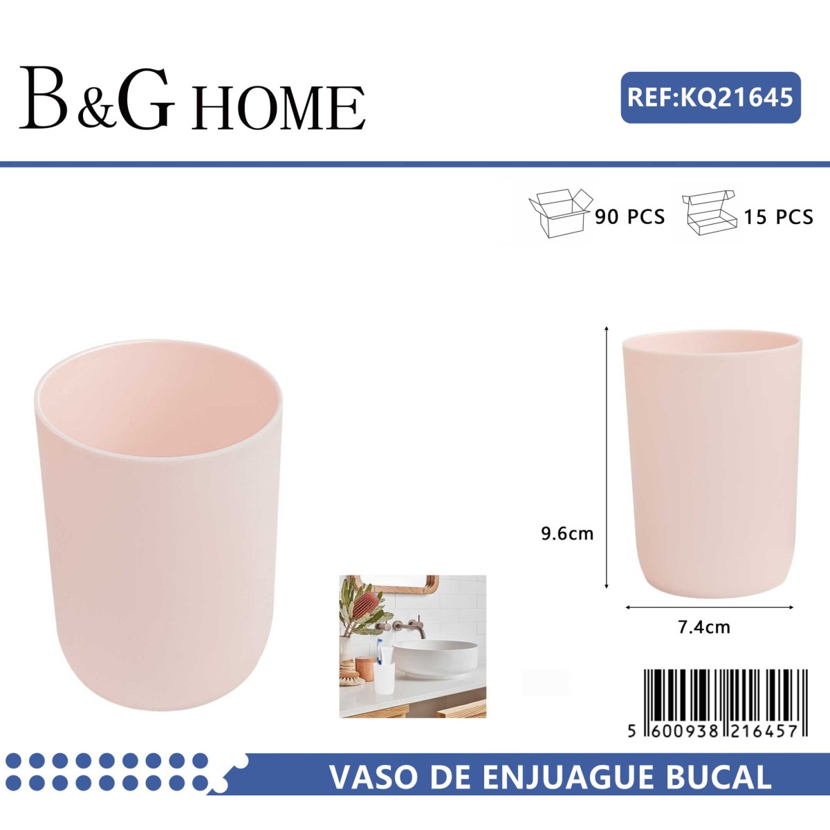 Θήκες οδοντόβουρτσας πλαστικές σε σετ 5Χ - Light Pink - 21645