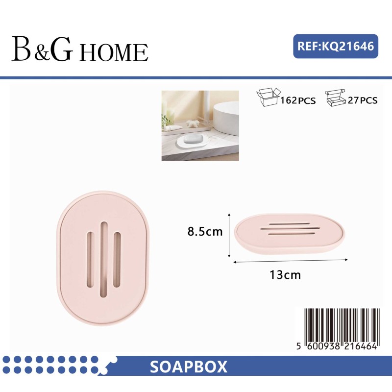 Σαπουνοθήκες μπάνιου πλαστικές - Σετ 9pcs - Light Pink - 21646