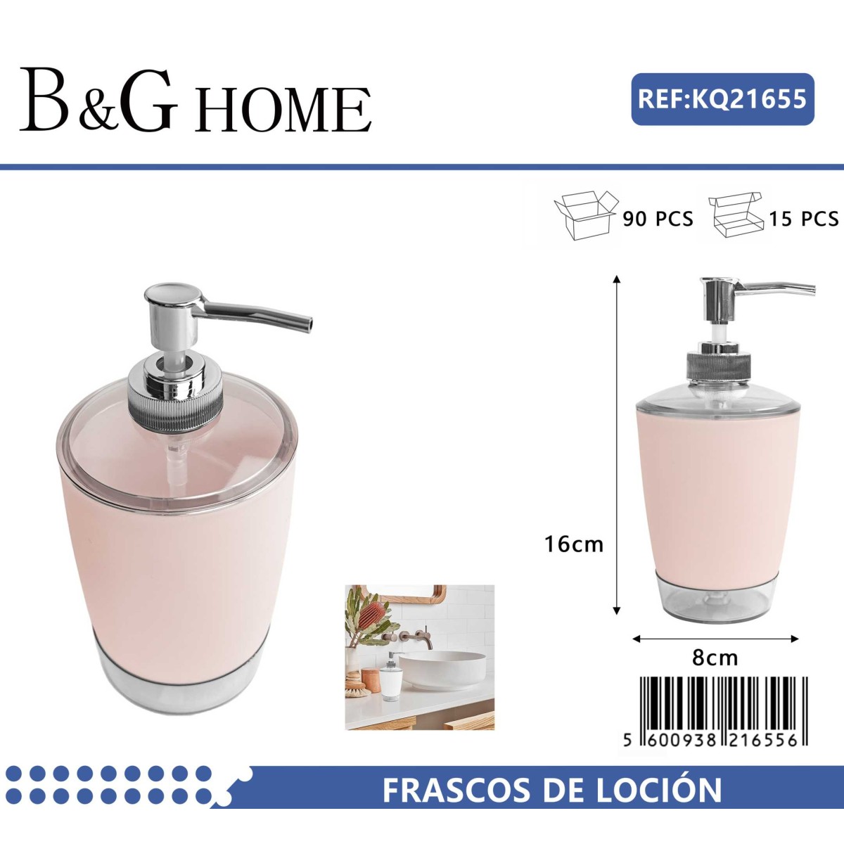 Θήκες κρεμοσάπουνου Dispenser πλαστικές - Σετ 5pcs - Light Pink - 21655