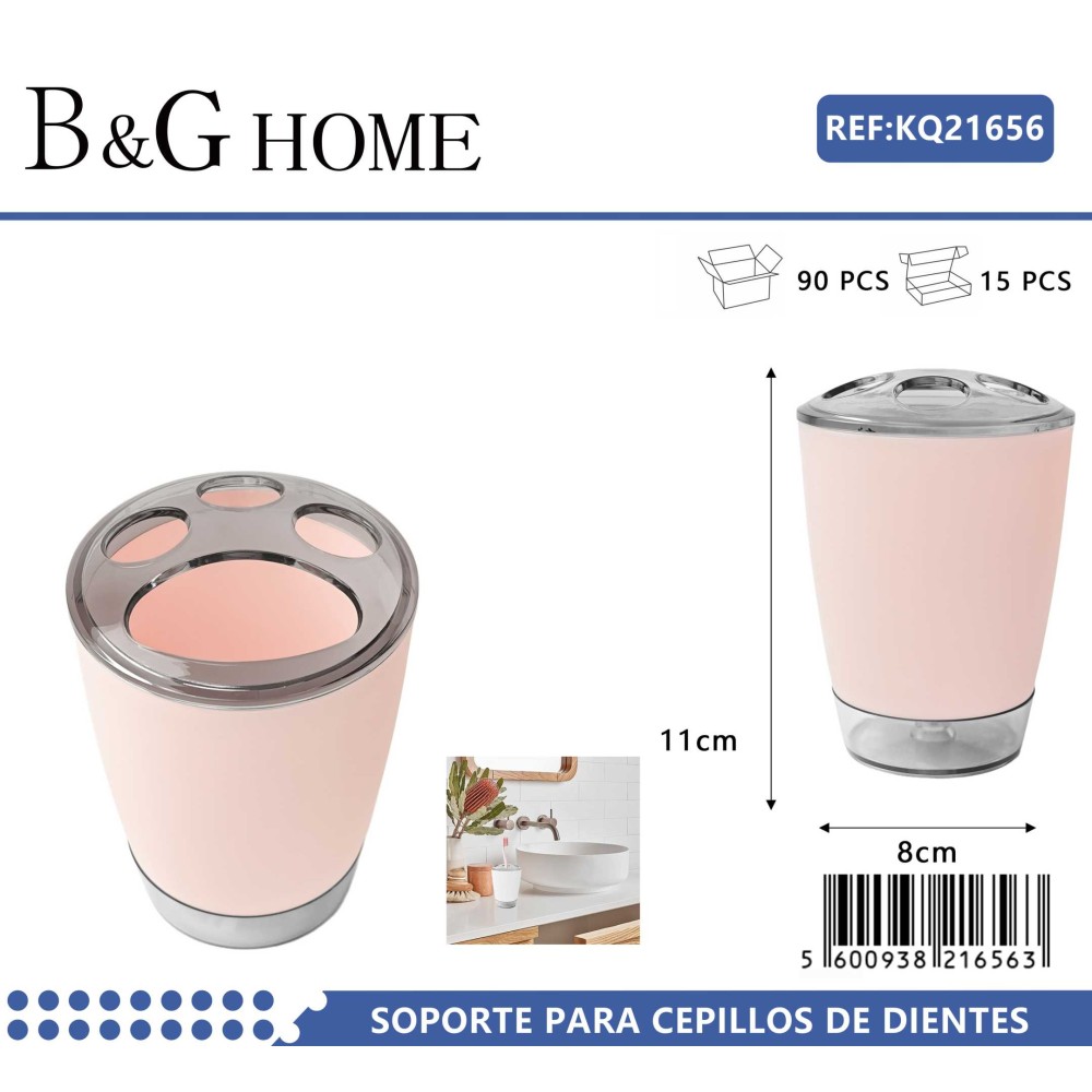 Θήκες οδοντόβουρτσας πλαστικές σε σετ 5Χ - Light Pink - 21656