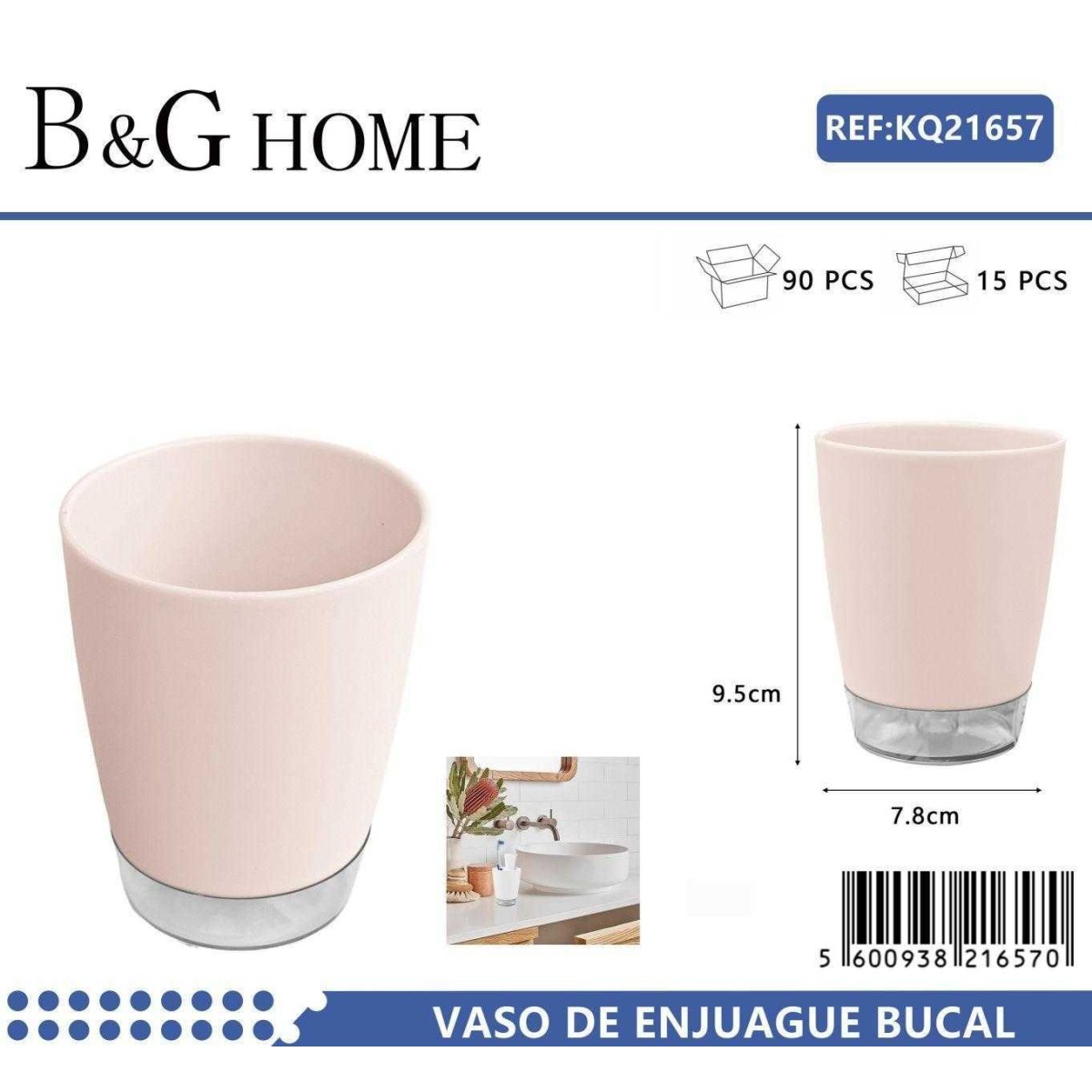 Θήκες οδοντόβουρτσας πλαστικές σε σετ 5Χ - Light Pink - 21657