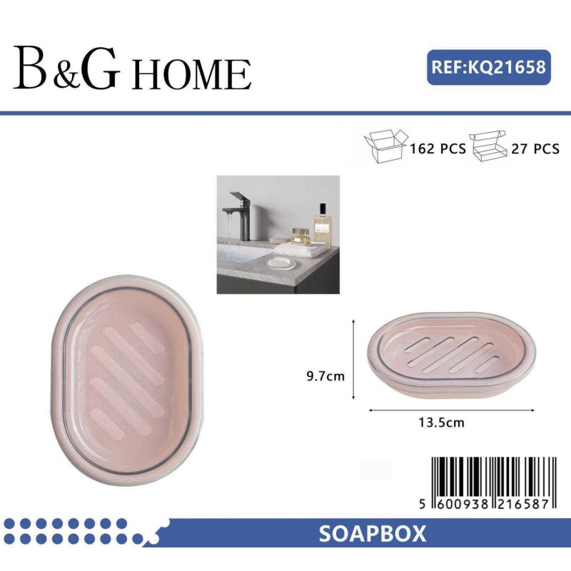Σαπουνοθήκες μπάνιου πλαστικές - Σετ 9pcs - Light Pink - 21658