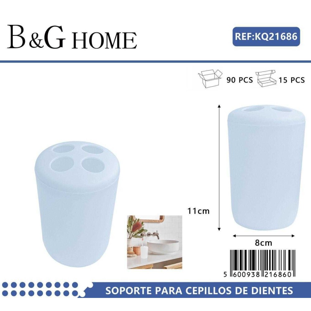 Θήκες οδοντόβουρτσας πλαστικές σε σετ 5Χ - Light Blue - 21686