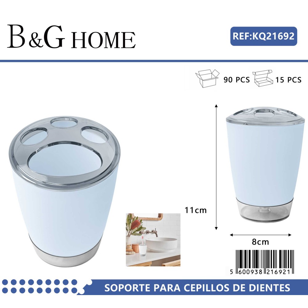 Θήκες οδοντόβουρτσας πλαστικές σε σετ 5Χ - Light Blue - 21692