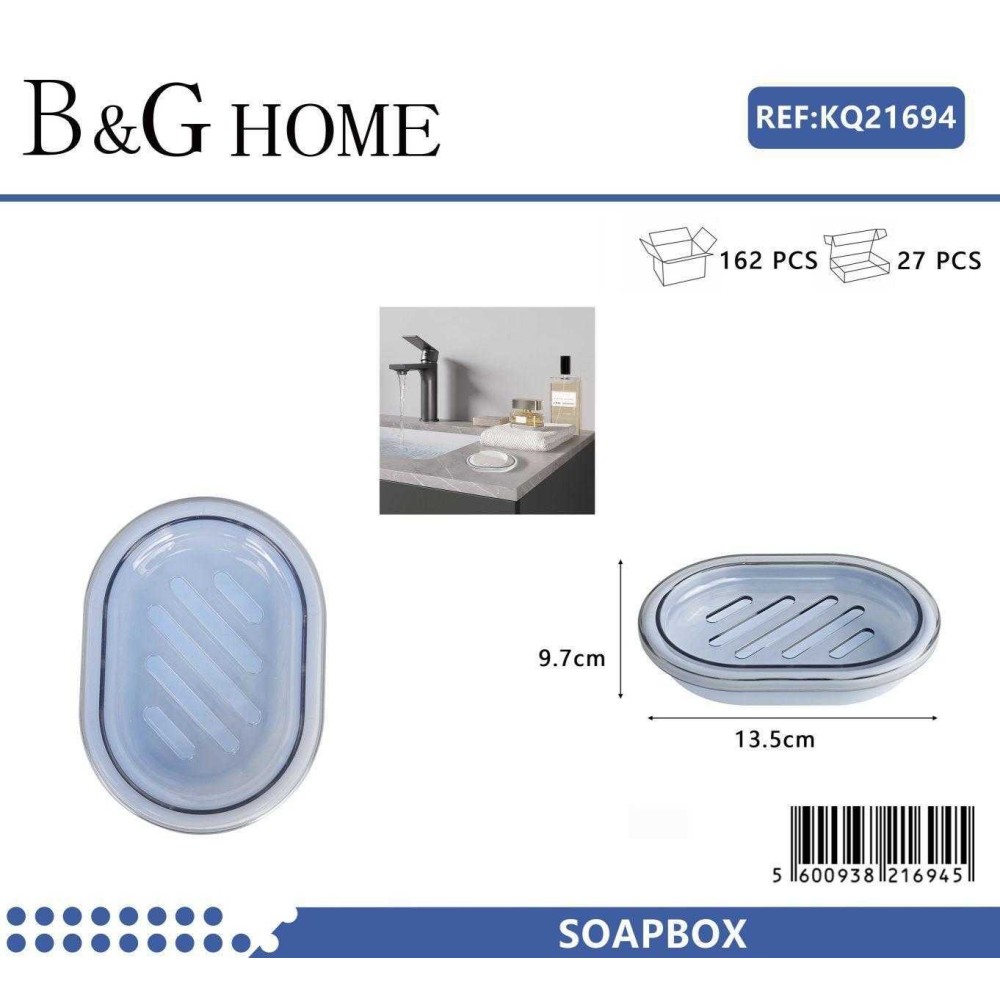 Σαπουνοθήκες μπάνιου πλαστικές - Σετ 9pcs - Light Blue - 21694