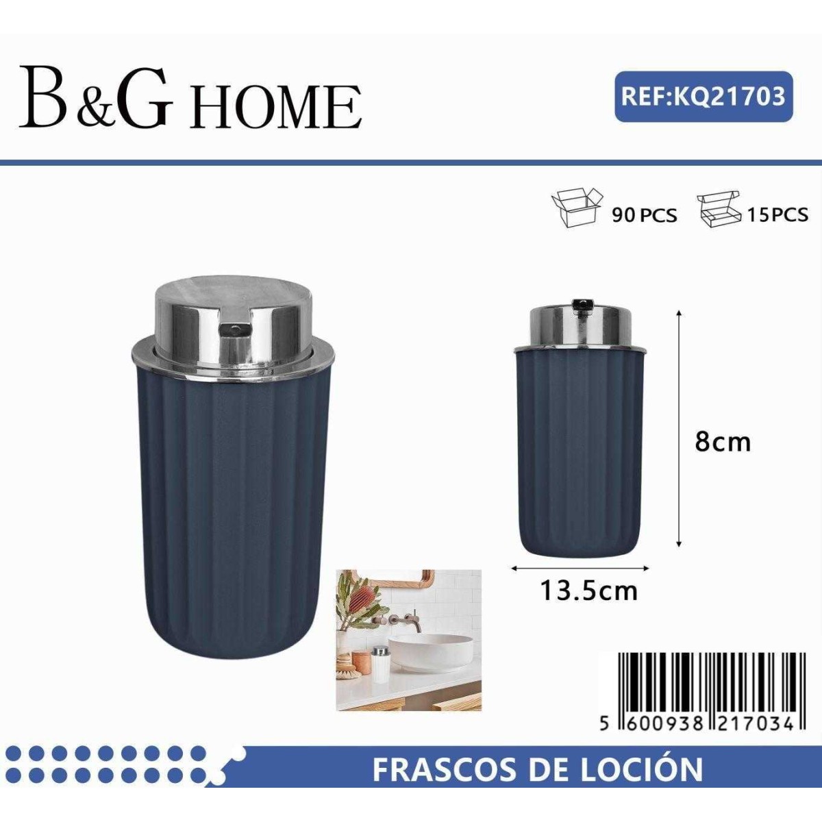 Θήκες κρεμοσάπουνου Dispenser πλαστικές - Σετ 5pcs - Blue - 21703
