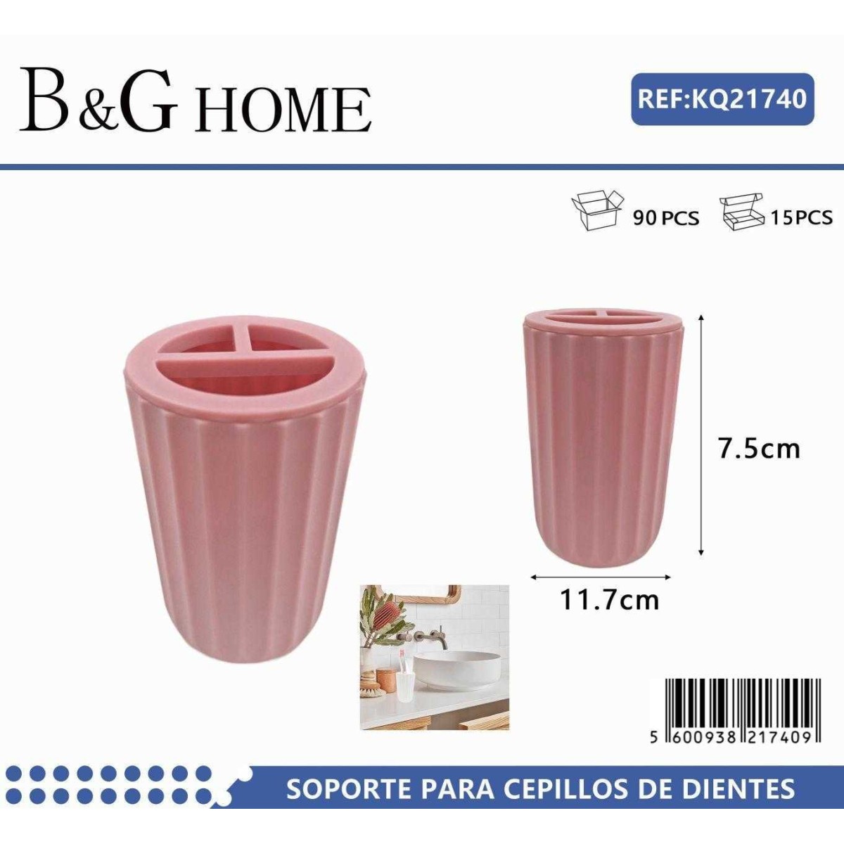 Θήκες οδοντόβουρτσας πλαστικές σε σετ 5Χ - Pink - 21740