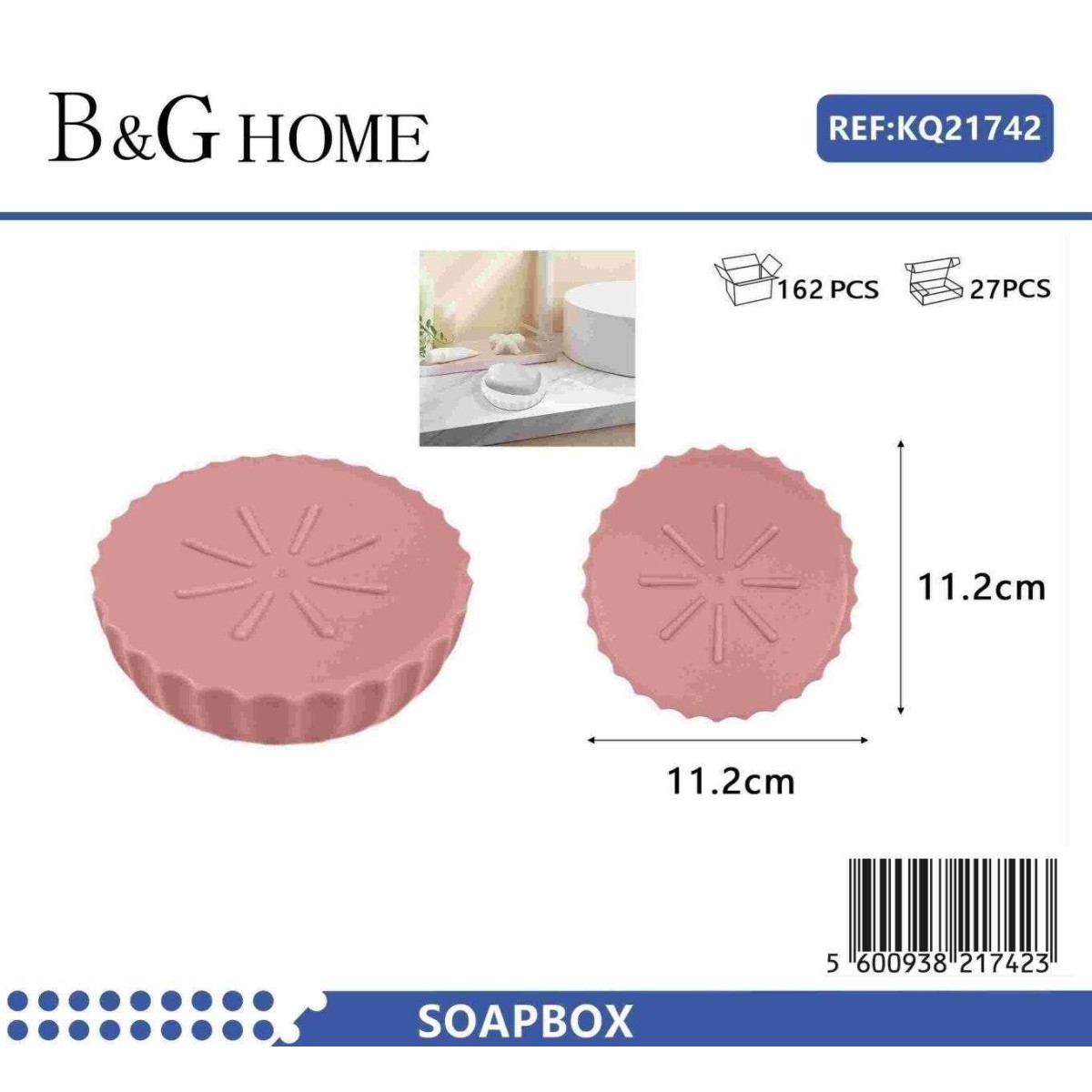 Σαπουνοθήκες μπάνιου πλαστικές - Σετ 5pcs - Pink - 21742