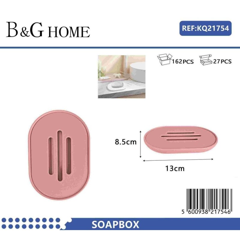 Σαπουνοθήκες μπάνιου πλαστικές - Σετ 5pcs - Pink - 21754