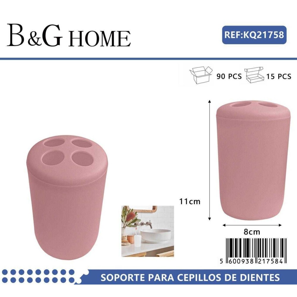 Θήκες οδοντόβουρτσας πλαστικές σε σετ 5Χ - Pink - 21758