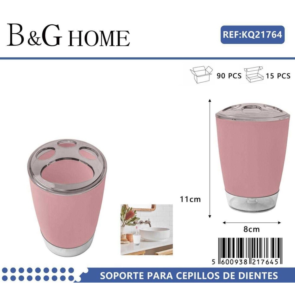 Θήκες οδοντόβουρτσας πλαστικές σε σετ 5Χ - Pink - 21764