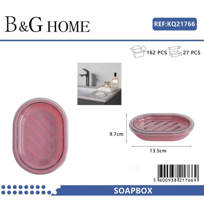 Σαπουνοθήκες μπάνιου πλαστικές - Σετ 9pcs - Pink - 21766