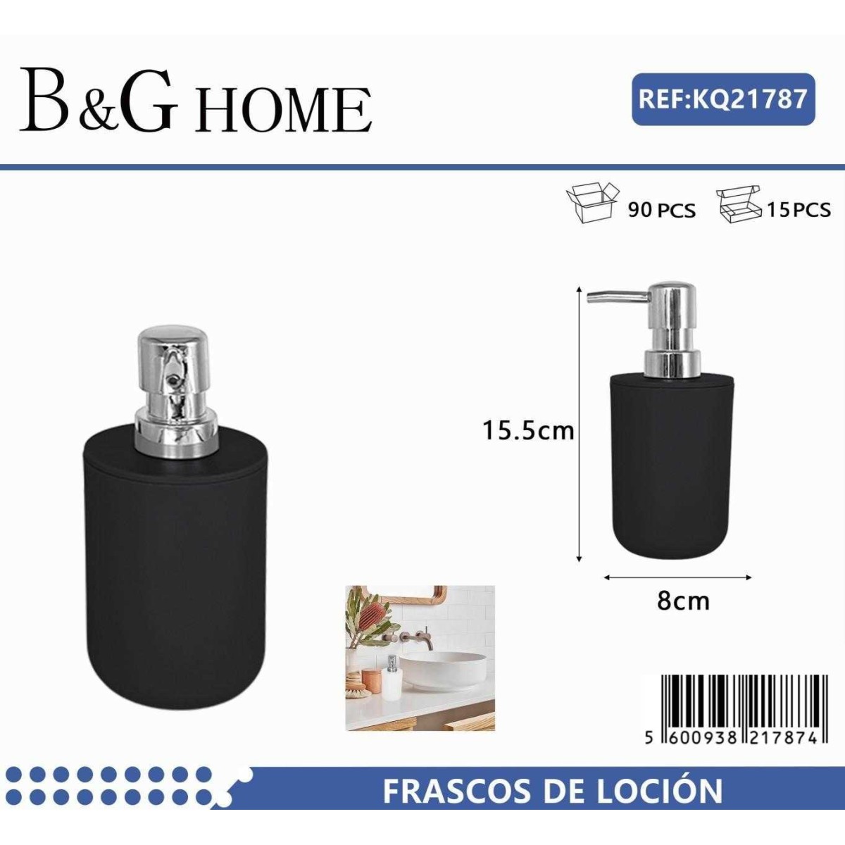 Θήκες κρεμοσάπουνου Dispenser πλαστικές - Σετ 5pcs - Black - 21787