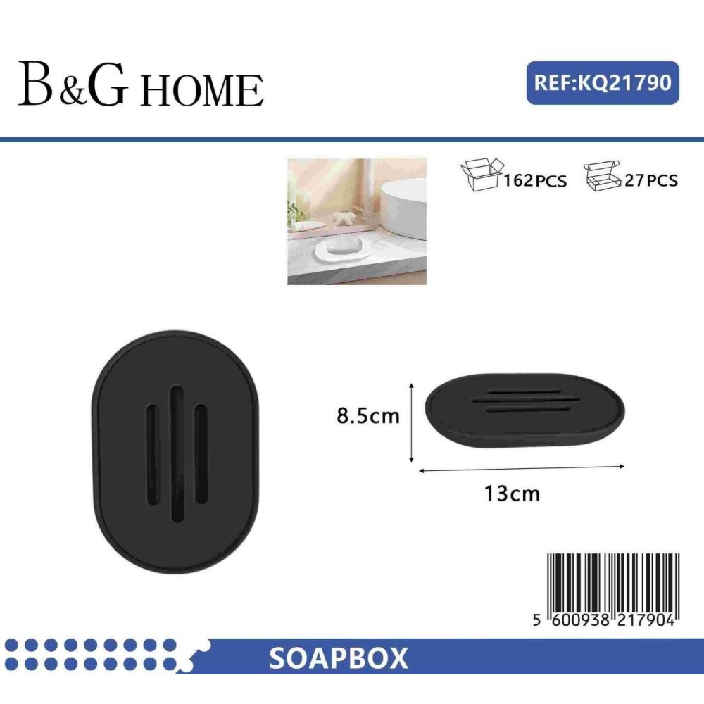 Σαπουνοθήκες μπάνιου πλαστικές - Σετ 9pcs - Black - 21790