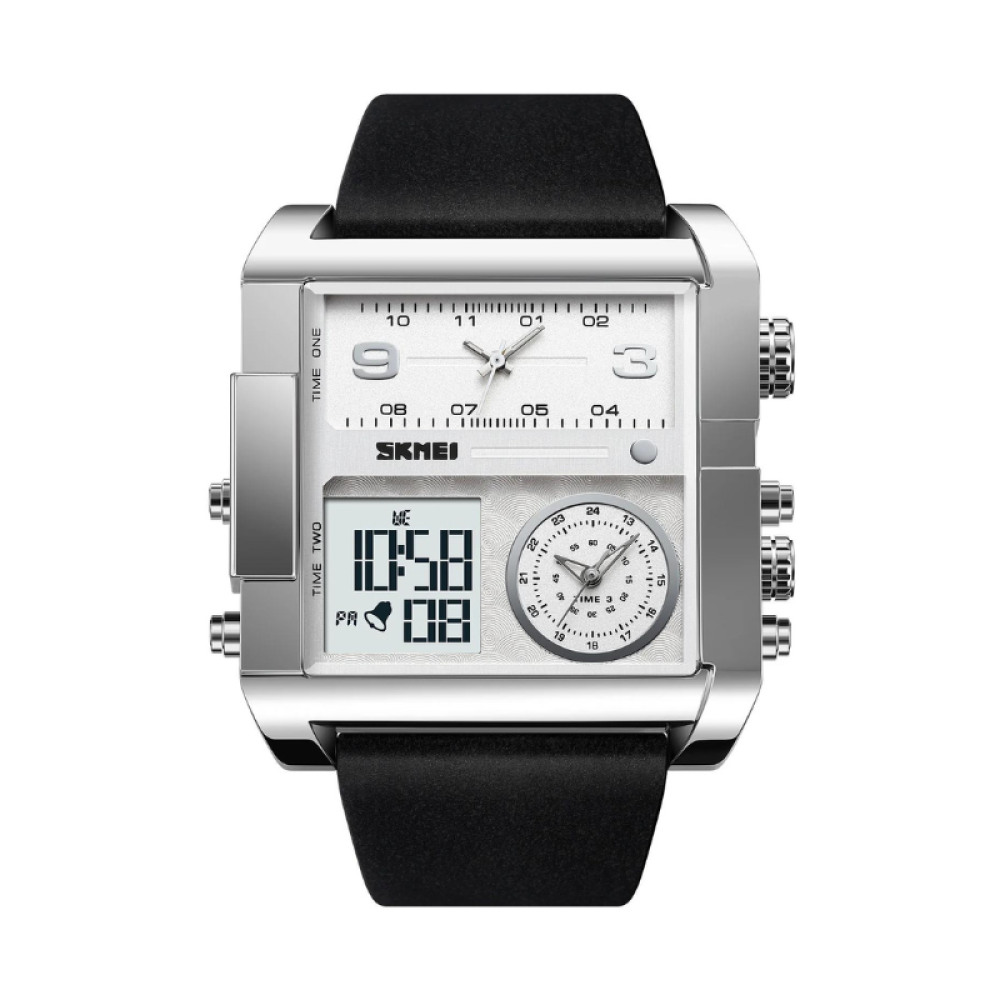 Ψηφιακό/αναλογικό ρολόι χειρός - Skmei - 2020 - Silver/White
