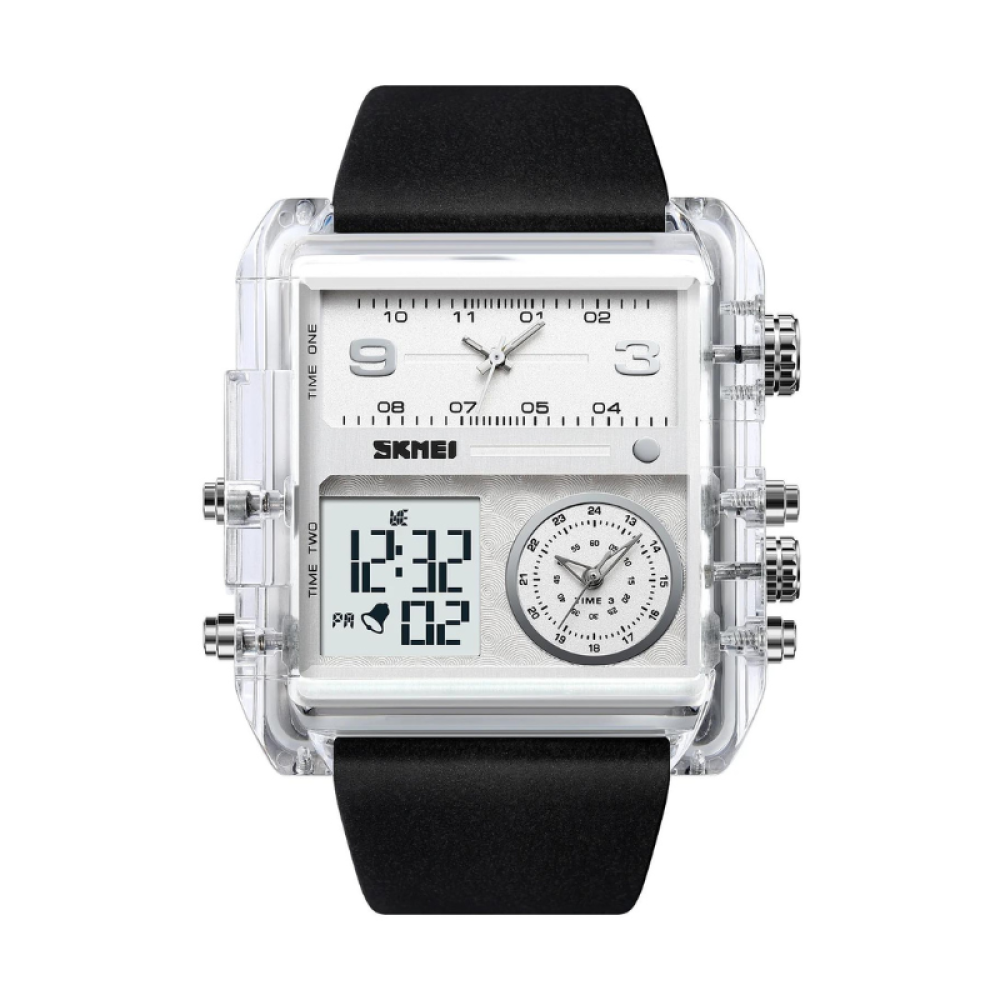 Ψηφιακό/αναλογικό ρολόι χειρός - Skmei - 2020 - White Transparent