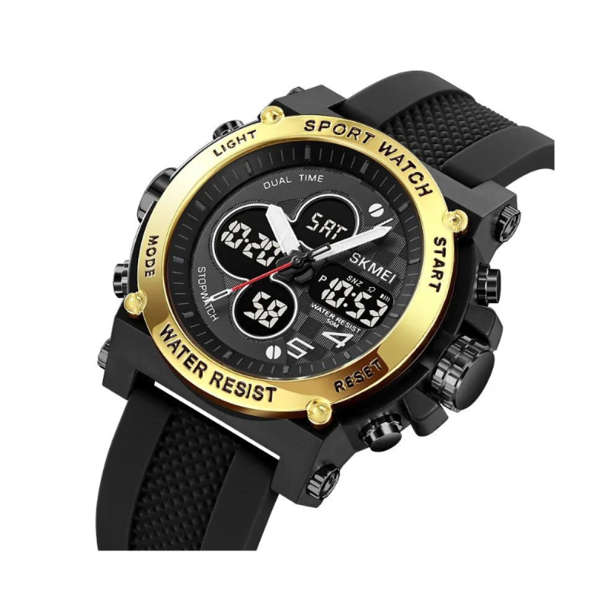 Ψηφιακό/αναλογικό ρολόι χειρός - Skmei - 2065 - Gold/Black