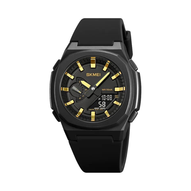 Ψηφιακό/αναλογικό ρολόι χειρός - Skmei - 2091 - Gold/Black screen