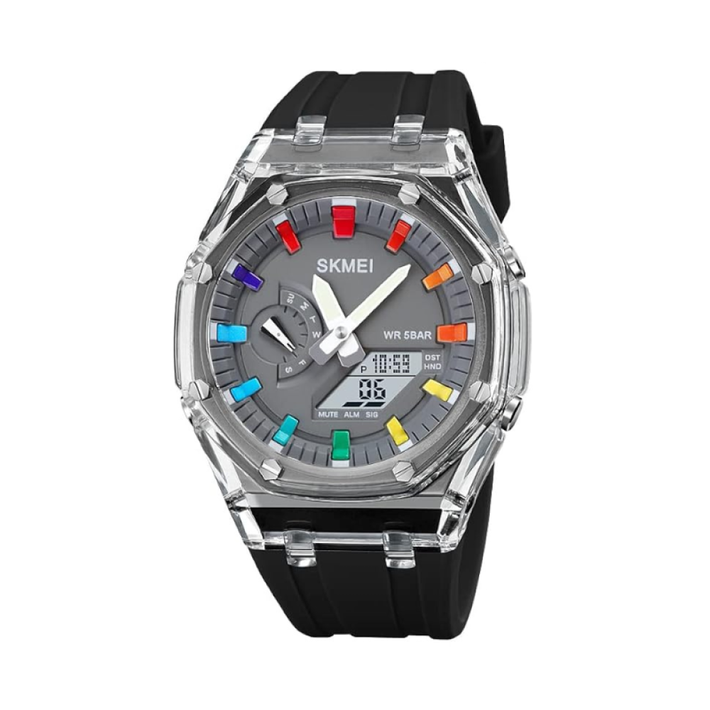 Ψηφιακό/αναλογικό ρολόι χειρός - Skmei - 2100 - Black/Grey