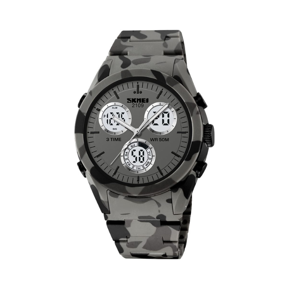 Ψηφιακό/αναλογικό ρολόι χειρός - Skmei - 2109 - Army Grey