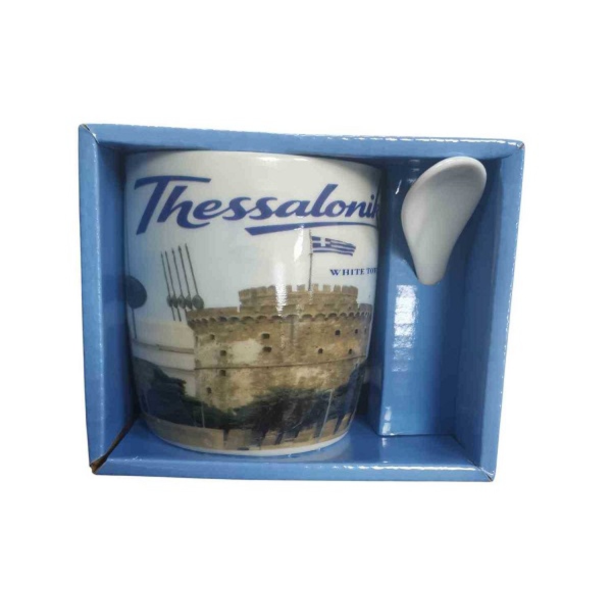 Σετ κεραμική κούπα Souvenir με κουτάλι - Thessaloniki - 241116