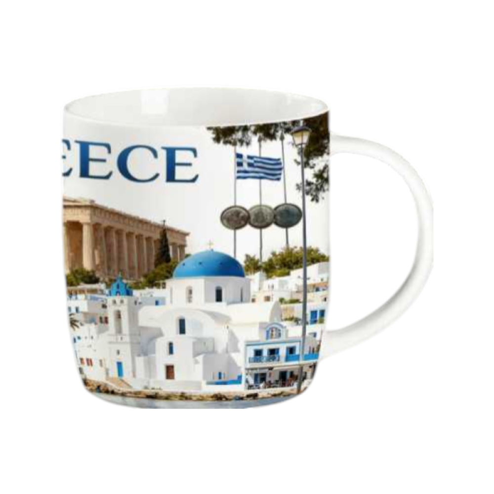 Σετ κεραμική κούπα Souvenir με κουτάλι - Greece - 241130